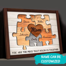 Load image into Gallery viewer, Personalized Mother's Day Gifts Custom Puzzle Sign Canvas Prints - Ready to Hang