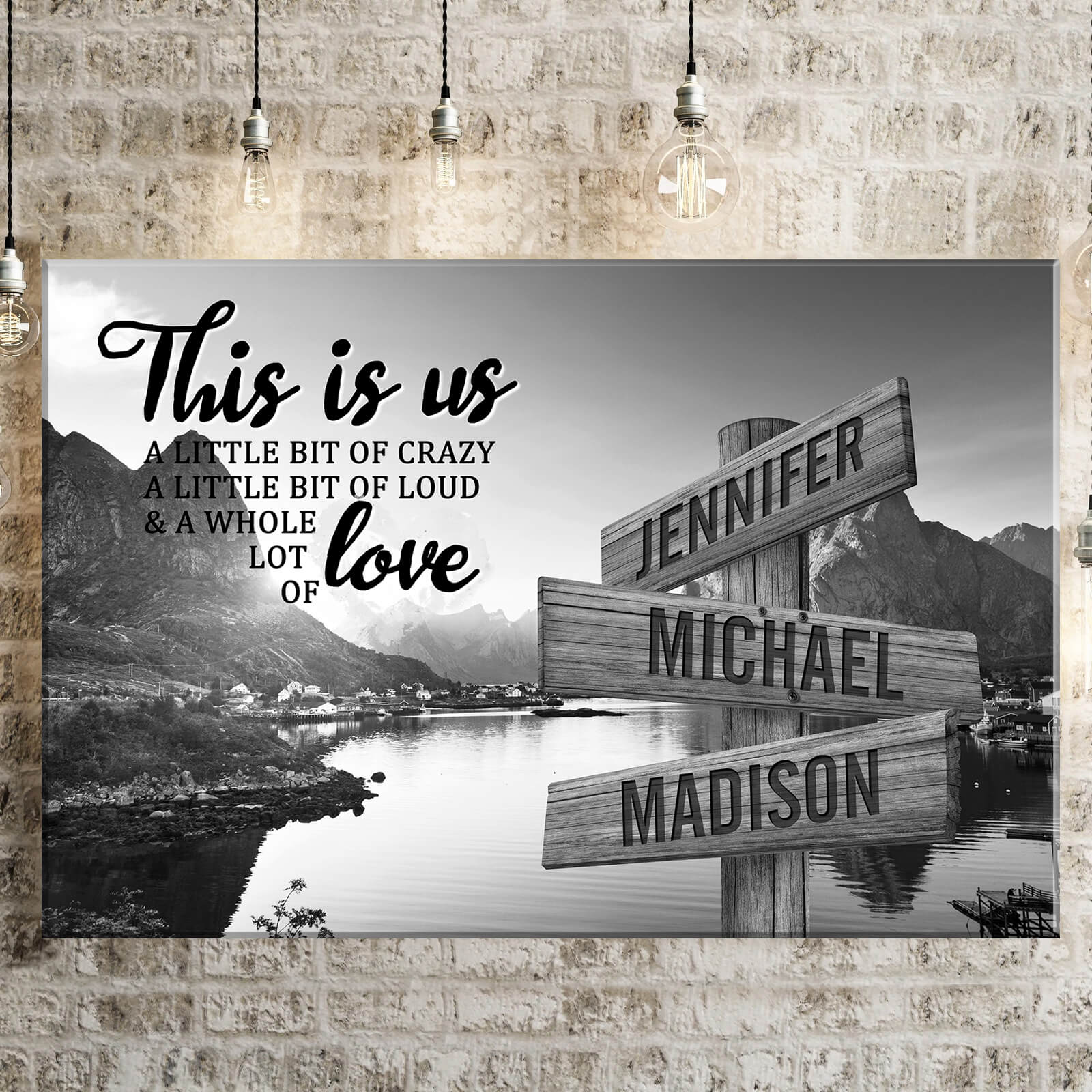 Mountain Creek Personalized "THIS IS US" MultiNames Premium Canvas Po