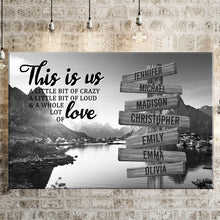 Load image into Gallery viewer, Mountain Creek Personalized "THIS IS US" Multi-Names Premium Canvas Poster