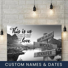 Load image into Gallery viewer, Mountain Creek Personalized "THIS IS US" Multi-Names Premium Canvas Poster