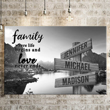 Load image into Gallery viewer, Mountain Creek  Where Life Begins And Love Never Ends Multi-Names Premium Canvas