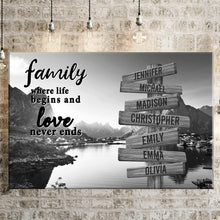 Load image into Gallery viewer, Mountain Creek Where Life Begins And Love Never Ends Multi-Names Premium Canvas Poster