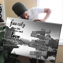 Load image into Gallery viewer, Mountain Creek  Where Life Begins And Love Never Ends Multi-Names Premium Canvas