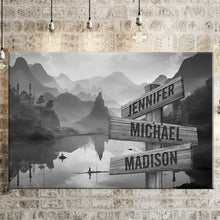 Load image into Gallery viewer, Mountain Lake Multi-Names Premium Canvas