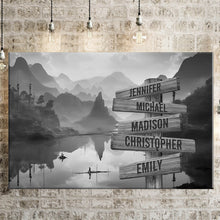 Load image into Gallery viewer, Mountain Lake Multi-Names Premium Canvas