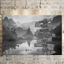 Load image into Gallery viewer, Mountain Lake Multi-Names Premium Canvas