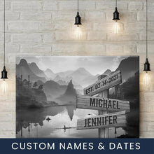Load image into Gallery viewer, Mountain Lake Multi-Names Premium Canvas