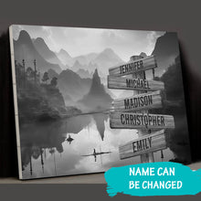 Load image into Gallery viewer, Mountain Lake Multi-Names Premium Canvas