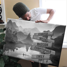 Load image into Gallery viewer, Mountain Lake Multi-Names Premium Canvas