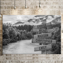 Load image into Gallery viewer, Mountain River Multi-Names Premium Canvas Poster
