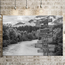 Load image into Gallery viewer, Mountain River Multi-Names Premium Canvas Poster