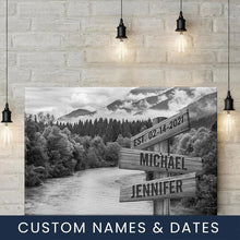 Load image into Gallery viewer, Mountain River Multi-Names Premium Canvas