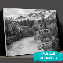 Load image into Gallery viewer, Mountain River Multi-Names Premium Canvas