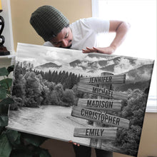 Load image into Gallery viewer, Mountain River Multi-Names Premium Canvas