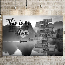 Load image into Gallery viewer, Mountain River Personalized "THIS IS US" Multi-Names Premium Canvas Poster
