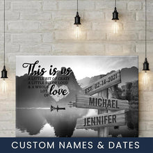 Load image into Gallery viewer, Mountain River Personalized "THIS IS US" Multi-Names Premium Canvas Poster