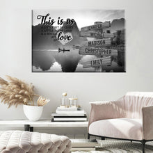Load image into Gallery viewer, Mountain River Personalized "THIS IS US" Multi-Names Premium Canvas Poster
