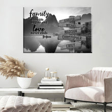 Load image into Gallery viewer, Mountain River Where Life Begins And Love Never Ends Multi-Names Premium Canvas Poster