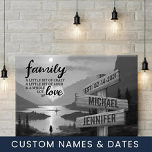 Load image into Gallery viewer, Mountain Sunset A Little Whole Lot of Love Multi-Names Premium Canvas Poster