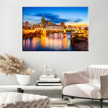 Load image into Gallery viewer, Nashville Night Framed Canvas Painting, Wall Art Prints - Ready to Hang