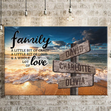 Load image into Gallery viewer, New Ocean Sunset Color A Little Whole Lot of Love Multi-Names Premium Canvas