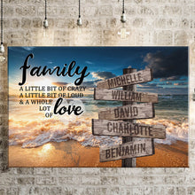 Load image into Gallery viewer, New Ocean Sunset Color A Little Whole Lot of Love Multi-Names Premium Canvas