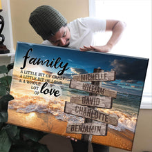 Load image into Gallery viewer, New Ocean Sunset Color A Little Whole Lot of Love Multi-Names Premium Canvas