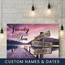 Load image into Gallery viewer, New River Pier Color A Little Whole Lot of Love Multi-Names Premium Canvas