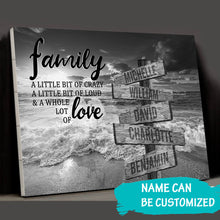 Load image into Gallery viewer, New Ocean Sunset A Little Whole Lot of Love Multi-Names Premium Canvas