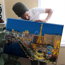 Load image into Gallery viewer, Nightlife in Las Vegas Framed Canvas Painting, Wall Art Prints - Ready to Hang