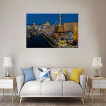 Load image into Gallery viewer, Nightlife in Las Vegas Framed Canvas Painting, Wall Art Prints - Ready to Hang
