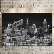 Load image into Gallery viewer, Nightlife in Philadelphia Multi-Names Premium Canvas Poster