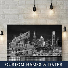 Load image into Gallery viewer, Nightlife in Philadelphia Multi-Names Premium Canvas Poster
