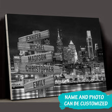 Load image into Gallery viewer, Nightlife in Philadelphia Multi-Names Premium Canvas Poster