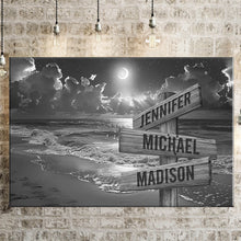 Load image into Gallery viewer, Ocean Night Beach Multi-Names Premium Canvas