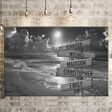 Load image into Gallery viewer, Ocean Night Beach Multi-Names Premium Canvas