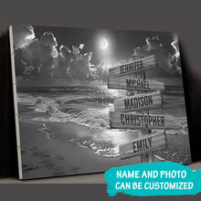 Load image into Gallery viewer, Ocean Night Beach Multi-Names Premium Canvas Poster