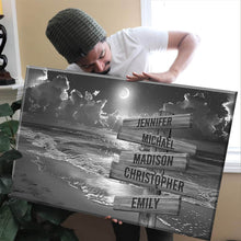 Load image into Gallery viewer, Ocean Night Beach Multi-Names Premium Canvas