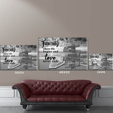 Load image into Gallery viewer, Ocean Sunset  Where Life Begins And Love Never Ends Multi-Names Premium Canvas