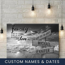 Load image into Gallery viewer, Ocean Sunset  A Bit Whole Lot of Love Multi-Names Premium Canvas