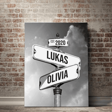 Load image into Gallery viewer, Personalized Canvas "Vintage Street Sign for couples"