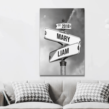 Load image into Gallery viewer, Personalized Canvas "Vintage Street Sign for couples"