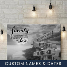 Load image into Gallery viewer, Pier Sunset A Little Whole Lot of Love Multi-Names Premium Canvas Poster