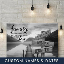 Load image into Gallery viewer, Pier at Dusk A Little Whole Lot of Love Multi-Names Premium Canvas
