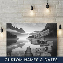 Load image into Gallery viewer, River Bank Scenery Multi-Names Premium Canvas