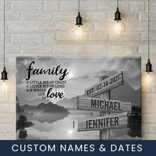 Load image into Gallery viewer, Riverside Dusk A Little Whole Lot of Love Multi-Names Premium Canvas