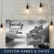 Load image into Gallery viewer, Riverside Pier A Little Whole Lot of Love Multi-Names Premium Canvas