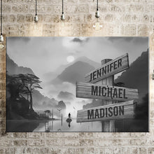 Load image into Gallery viewer, Riverside Sunset Multi-Names Premium Canvas Poster