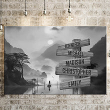 Load image into Gallery viewer, Riverside Sunset Multi-Names Premium Canvas Poster