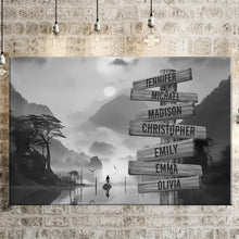 Load image into Gallery viewer, Riverside Sunset Multi-Names Premium Canvas Poster